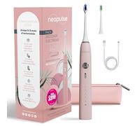 Neopulse Brosse à dents électrique NEOSONIC – Sonique, 3 mois autonomie, USB‑C, 2 têtes – Rose