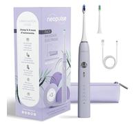 NEOPULSE NEOSONIC® Brosse à Dents Électrique Sonique - 3 mois d'autonomie | 5 modes x 3 intensités - Minuteur 2 min, alertes changement de zone/30s - USB-C - 2 têtes incluses - Garantie 2 ans