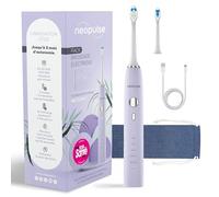 NEOPULSE NEOSONIC® - Brosse à dents électrique sonique - Autonomie 3 mois - 15 réglages, 5 modes × 3 intensités - Minuteur 2 min, alertes toutes les 30 sec - Recharge USB-C - 2 têtes incluses - Lilas