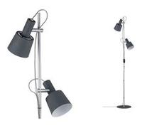 Paulmann Neordic Haldar 79690 Lampe sur pied LED E14 40 W gris foncé, chrome (mat)