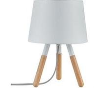 Neordic Lampe à poser Berit E27 max. 20W Blanc, Bois Tissus, Bois, Métal G
