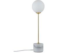Neordic Lampe à poser Moa G9 max. 10W Blanc#Doré mat Verre#Marbre#Métal Blanc#Doré mat G