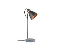 Neordic Lampe à poser Orm E27 max. 20W Gris#Cuivre Dépoli Métal#Béton