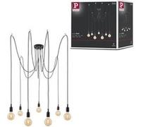 Paulmann Luminaire en suspension Ketil E27 max. 7x60W gradable Silicone/Métal Noir