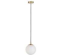 Neordic Luminaire en suspension Menja E27 max. 20W Blanc#Laiton brossé gradable Verre#Métal Blanc G