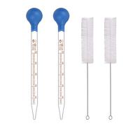 Neoreser 2 Pièces Pipettes en Verre avec Ampoule en Caoutchouc, 2 Brosse de Nettoyage, pour Pharmacie, Parfum, Laboratoire, Chimie(10ml)
