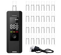 Neoreser Alcootest Ethylotest Electronique, Rechargeable, Ecran LED d'Affichage Numérique, Professionnel Portable Testeur d'alcool ave 25 Embouchures pour Usage Domestique et Professionnel