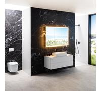 neoro ! LA salle de bains design complète, avec armoire de toilette, meubles, plan de toilette, WC, douche et robinetterie, Bad-des-Monats-Set3#NEU,