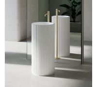 neoro n40 Lavabo colonne rond sans trou de robinetterie Ø 42 H: 90 cm, BN0574WM,