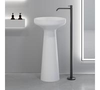 neoro n40 Lavabo colonne rond sans trou de robinetterie Ø 48 H: 90 cm, BN0572WM,