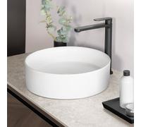 neoro n40 Vasque à poser Ø 39,5 H: 11,5 cm, surface facile à entretenir, BN0943WM,