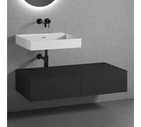 neoro n50 Ensemble de meubles l : 120 cm, 2 tiroirs, lavabo blanc mat sans trou percé,, BN0133WM+2#BN0411BM+BN0404BM,