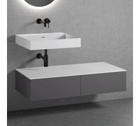 neoro n50 Ensemble de meubles l : 120 cm, 2 tiroirs, lavabo blanc mat sans trou percé,, BN0133WM+2#BN0411GR+BN0404WH,