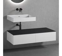 neoro n50 Ensemble de meubles l : 120 cm, 2 tiroirs, lavabo blanc mat sans trou percé,, BN0133WM+2#BN0411WM+BN0404BM,