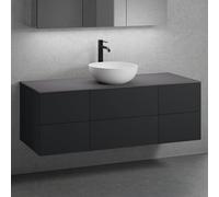 neoro n50 Ensemble de meubles l : 140 cm, 6 tiroirs, lavabo Ø 45 cm blanc mat,, BN0106WM+BN0421BM+2#BN0420BM+BN0408GR,