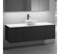 neoro n50 Ensemble de meubles l : 160 cm, 6 tiroirs, lavabo Ø 40 cm blanc mat,, BN0064WM+BN0422BM+2#BN0420BM+BN0405WH,