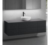 neoro n50 Ensemble de meubles l : 160 cm, 6 tiroirs, lavabo Ø 40 cm blanc mat,, BN0064WM+BN0422BM+2#BN0420BM+BN0405GR,