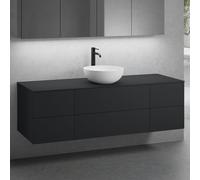 neoro n50 Ensemble de meubles l : 160 cm, 6 tiroirs, lavabo Ø 45 cm blanc mat,, BN0106WM+BN0422BM+2#BN0420BM+BN0405BM,
