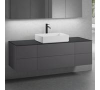 neoro n50 Ensemble de meubles l : 160 cm, 6 tiroirs, lavabo l : 58 cm blanc mat,, BN0065WM+BN0422GR+2#BN0420GR+BN0405BM,