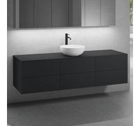 neoro n50 Ensemble de meubles l : 180 cm, 6 tiroirs, lavabo Ø 40 cm blanc mat,, BN0064WM+3#BN0421BM+BN0409BM,