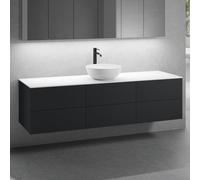 neoro n50 Ensemble de meubles l : 180 cm, 6 tiroirs, lavabo Ø 40 cm blanc mat,, BN0064WM+3#BN0421BM+BN0409WH,