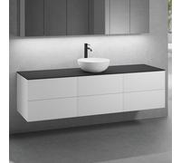 neoro n50 Ensemble de meubles l : 180 cm, 6 tiroirs, lavabo Ø 40 cm blanc mat,, BN0064WM+3#BN0421WM+BN0409BM,