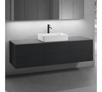 neoro n50 Ensemble de meubles l : 180 cm, 6 tiroirs, lavabo l : 58 cm blanc mat,, BN0065WM+3#BN0421BM+BN0409GR,