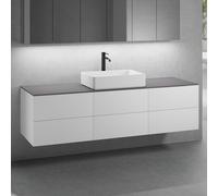 neoro n50 Ensemble de meubles l : 180 cm, 6 tiroirs, lavabo l : 58 cm blanc mat,, BN0065WM+3#BN0421WM+BN0409GR,