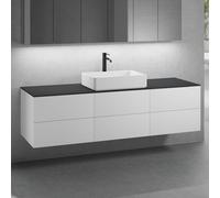 neoro n50 Ensemble de meubles l : 180 cm, 6 tiroirs, lavabo l : 58 cm blanc mat,, BN0065WM+3#BN0421WM+BN0409BM,
