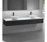 neoro n50 Ensemble de meubles l : 200 cm, 2 tiroirs, 2 lavabos Ø 40 cm blanc mat,, 2#BN0064WM+2#BN0413BM+BN0406WM,