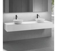 neoro n50 Ensemble de meubles l : 200 cm, 2 tiroirs, 2 lavabos Ø 40 cm blanc mat,, 2#BN0064WM+2#BN0413WM+BN0406WH,