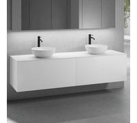neoro n50 Ensemble de meubles l : 200 cm, 2 tiroirs, 2 lavabos Ø 45 cm blanc mat,, 2#BN0106WM+2#BN0433WM+BN0406WH,