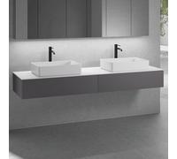 neoro n50 Ensemble de meubles l : 200 cm, 2 tiroirs, 2 lavabos l : 58 cm blanc mat,, 2#BN0065WM+2#BN0413GR+BN0406WM,