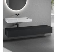 neoro n50 Ensemble de meubles l : 200 cm, 2 tiroirs, lavabo blanc mat sans trou percé,, BN0135WM+2#BN0413BM+BN0406BM,