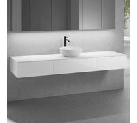 neoro n50 Ensemble de meubles l : 200 cm, 3 tiroirs, lavabo Ø 40 cm blanc mat,, BN0064WM+BN0412WH+2#BN0411WH+BN0406WH,