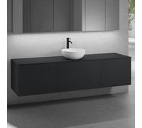neoro n50 Ensemble de meubles l : 200 cm, 3 tiroirs, lavabo Ø 40 cm blanc mat,, BN0064WM+BN0432BM+2#BN0431BM+BN0406BM,