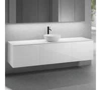 neoro n50 Ensemble de meubles l : 200 cm, 3 tiroirs, lavabo Ø 40 cm blanc mat,, BN0064WM+BN0432WH+2#BN0431WH+BN0406WM,