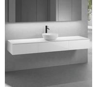 neoro n50 Ensemble de meubles l : 200 cm, 3 tiroirs, lavabo Ø 45 cm blanc mat,, BN0106WM+BN0412WH+2#BN0411WH+BN0406WM,