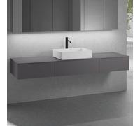 neoro n50 Ensemble de meubles l : 200 cm, 3 tiroirs, lavabo l : 58 cm blanc mat,, BN0065WM+BN0412GR+2#BN0411GR+BN0406GR,