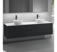 neoro n50 Ensemble de meubles l : 200 cm, 4 tiroirs, 2 lavabos Ø 45 cm blanc mat,, 2#BN0106WM+2#BN0423BM+BN0406WM,