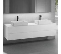 neoro n50 Ensemble de meubles l : 200 cm, 4 tiroirs, 2 lavabos l : 58 cm blanc mat,, 2#BN0065WM+2#BN0423WM+BN0406WH,