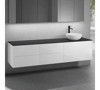 neoro n50 Ensemble de meubles l : 200 cm, 5 tiroirs, lavabo Ø 45 cm blanc mat,, BN0106WM+BN0432WH+2#BN0421WH+BN0406BM,