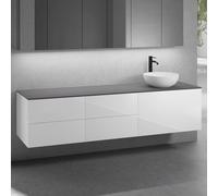 neoro n50 Ensemble de meubles l : 200 cm, 5 tiroirs, lavabo Ø 45 cm blanc mat,, BN0106WM+BN0432WH+2#BN0421WH+BN0406GR,