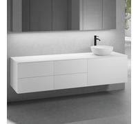 neoro n50 Ensemble de meubles l : 200 cm, 5 tiroirs, lavabo Ø 45 cm blanc mat,, BN0106WM+BN0432WM+2#BN0421WM+BN0406WM,