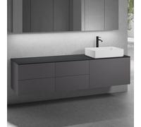 neoro n50 Ensemble de meubles l : 200 cm, 5 tiroirs, lavabo l : 58 cm blanc mat,, BN0065WM+BN0432GR+2#BN0421GR+BN0406BM,