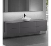 neoro n50 Ensemble de meubles l : 200 cm, 6 tiroirs, lavabo Ø 40 cm blanc mat,, BN0064WM+BN0422GR+2#BN0421GR+BN0406GR,