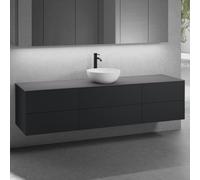 neoro n50 Ensemble de meubles l : 200 cm, 6 tiroirs, lavabo Ø 45 cm blanc mat,, BN0106WM+BN0422BM+2#BN0421BM+BN0406GR,