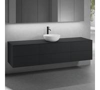 neoro n50 Ensemble de meubles l : 200 cm, 6 tiroirs, lavabo Ø 45 cm blanc mat,, BN0106WM+BN0422BM+2#BN0421BM+BN0406BM,