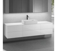 neoro n50 Ensemble de meubles l: 200 cm, 6 tiroirs, vasque l: 58 cm, blanc mat,, BN0065WM+BN0422BWH+2#BN0421BWH+BN0406WH,