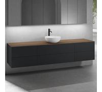 neoro n50 Ensemble de meubles l : 220 cm, 6 tiroirs, lavabo Ø 40 cm blanc mat,, BN0064WM+2#BN0421BM+BN0423BM+BN0415WL,